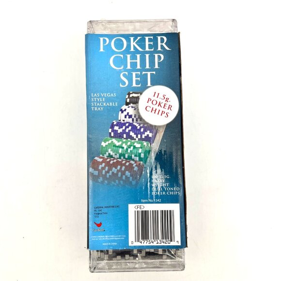 Poker Chip Set 11.5g Las Vegas Style Stackable Tray 100 Heavyweight Dual-Toned - Picture 8 of 15